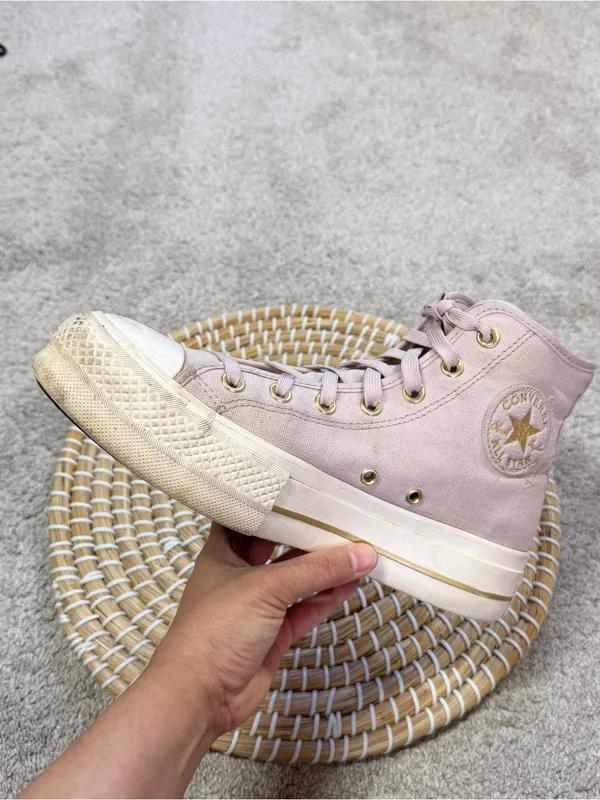 Converse All Starts Women’s Chuck Taylor Seasonal Lift Platform Sneakers Pink 8 - Image 15