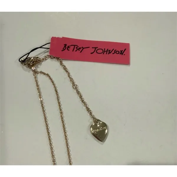 Betsey Johnson Necklace Gold Blue Crystal Dolphin Pendant cute nautical gift - Image 4