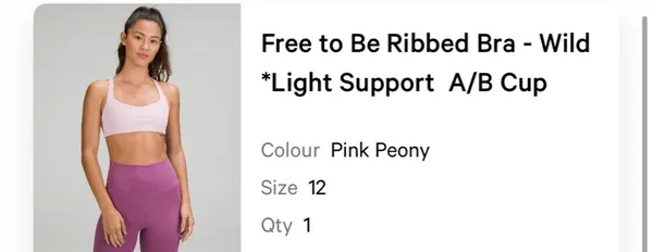 Lululemon Free to Be Ribbed Bra - Wild *Light Support A/B Cup in Pink Peony - Image 5