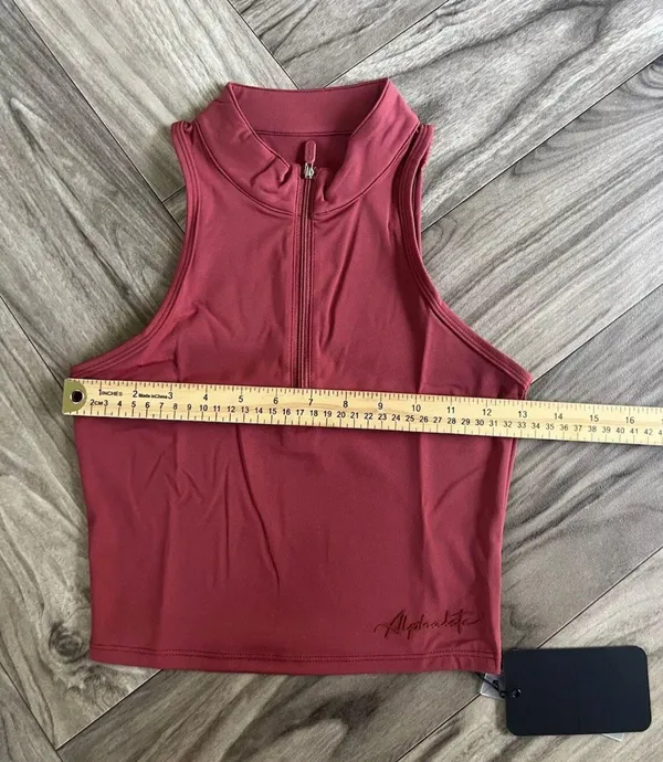 Pulse Zip Tank - Tartan Red Size Small - Image 7