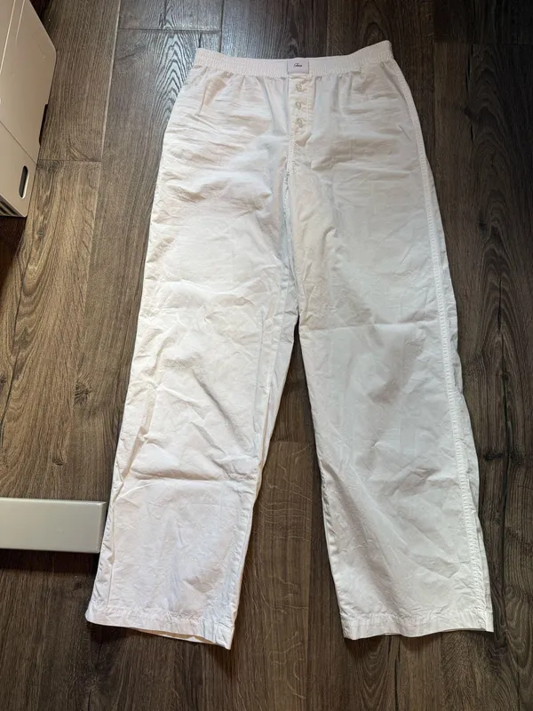 Aritzia TNA Cotton White Boxer Pants - Image 2