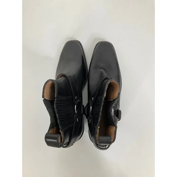Madewell Black Leather Harness Ankle‎ Boots Square Toe Western Moto Womens 7 - Image 5
