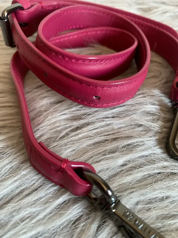Mz wallace raspberry leather bag strap - Image 3