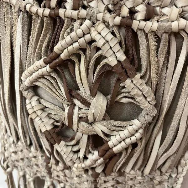 Lucky Brand Fringed Macrame Leather Crossbody‎ Bag Boho Western Festival Hippie - Image 5