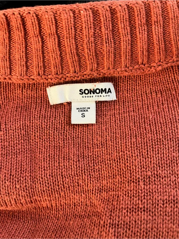 Sonoma Knit Cardigan Womens Small Terracotta Longline Open Front Sweater - Image 12