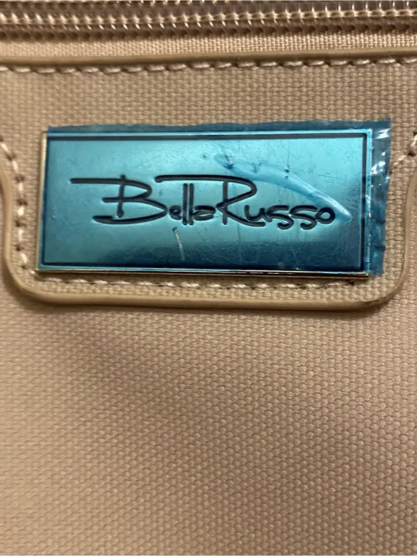 Bella Russo Beige Tote Bag Purse Beige Faux Leather 22”W x 12”H x 4” Deep Feet - Image 2