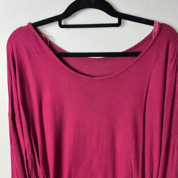 Free people burgundy rain drop tee women’s size‎ large - Image 2