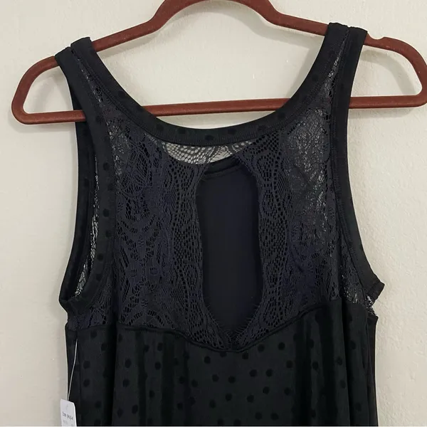 Free‎ People Fairy Goth Swing Black Polka Dots Asymmetrical Dress NWT Size S - Image 11