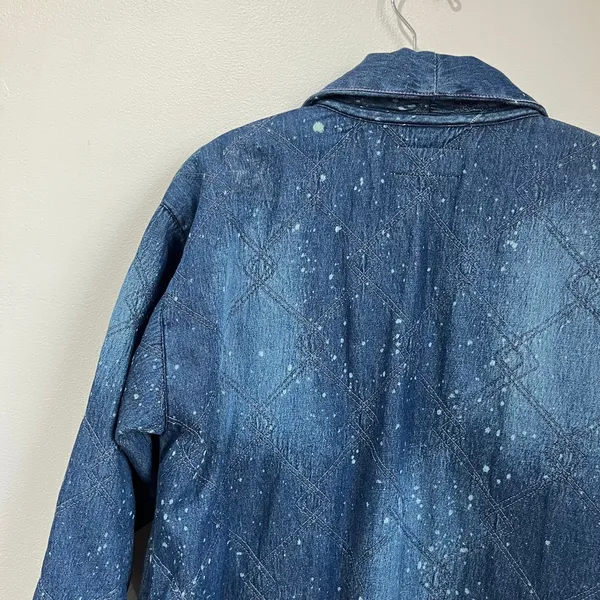 Anthropologie Pilcro Quilted Denim‎ Kimono Jacket Western Lounge Sz S - Image 11