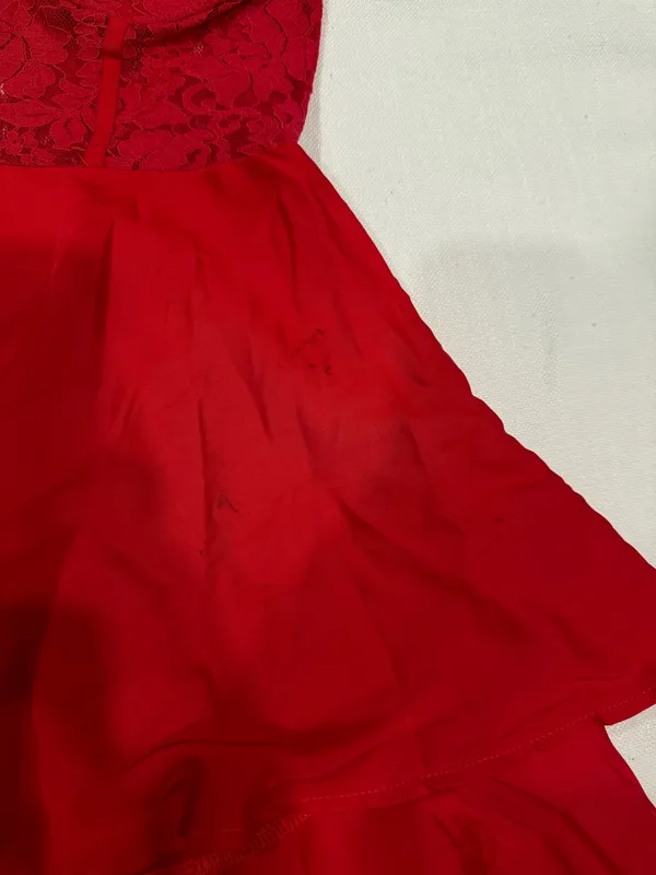 NWT Saints + Secrets Red Lace Corset Dress Medium - Image 9