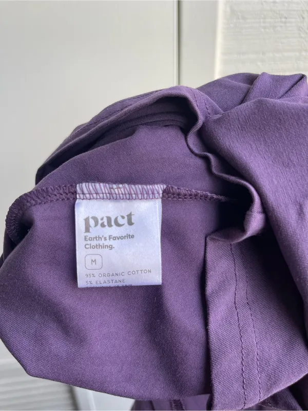 PACT women’s midi dress size M light purple color with criss cross keyhole - Image 8