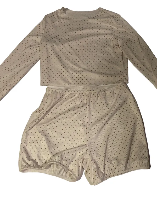 Cropped Tank Tops High Waist Shorts Pajamas Set - Image 5