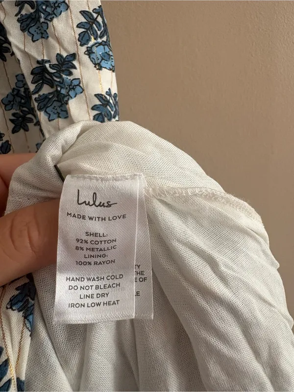 Lulus Flirty Fave Ivory Floral Print Tie-Back Midi Dress Size Large Sleeveless - Image 12