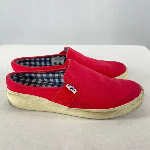 Ryka Valerie Closed Toe Slip On Flats in Red Size‎ 7.5 - Image 4