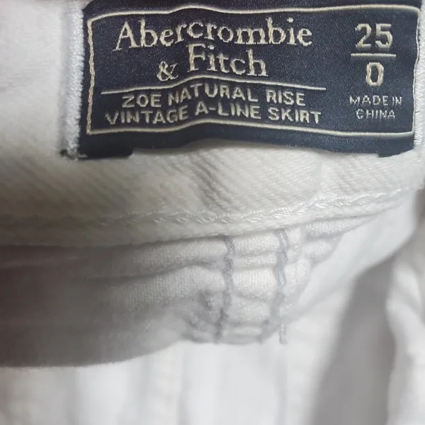 Abercrombie white denim skirt Zoe natural rise vintage A line skirt - Image 2