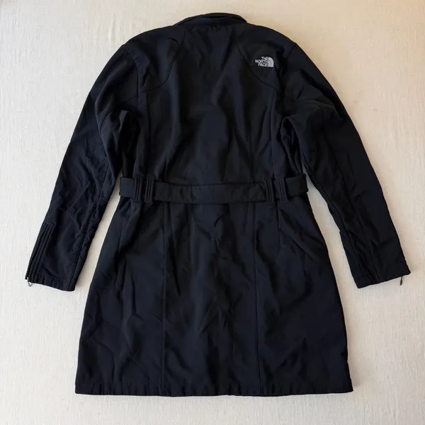The North Face Apex Belted Softshell Trench Coat Jacket Womens Large Black - Image 3