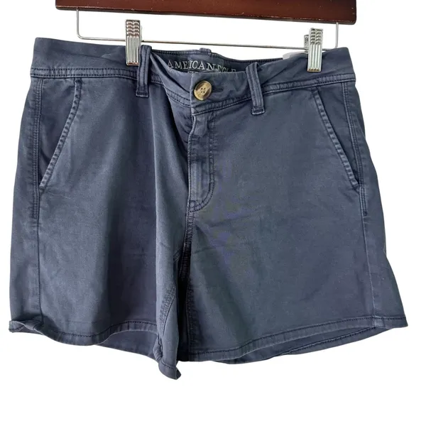American Eagle Outfitters Super Stretch MIDI Shorts Womens‎ Size 10 Blue - Image 9