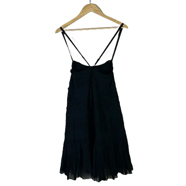 NWT Free People Shailee Dress Womens M Black Eyelet Ruffle Tiered Cottagecore - Image 5