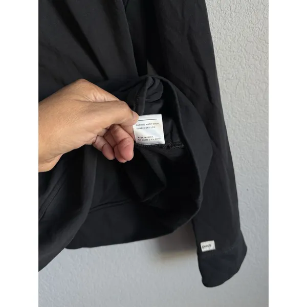 Pact Women Essential 1/4 Zip Pullover Sweatshirt Black Size M Organic Athleisure - Image 9