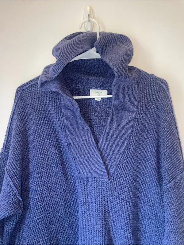 Aerie CozyUp Waffle Sweater Hoodie - Image 2