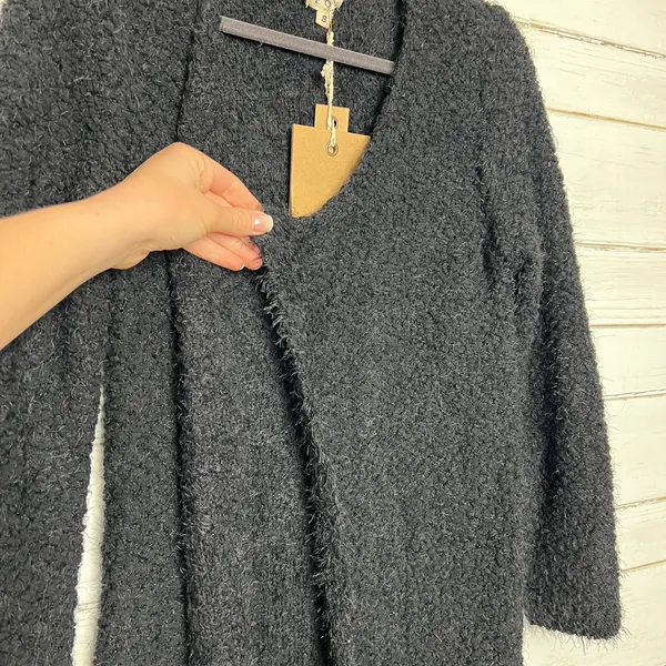 POL Black Long Cardigan Duster Small Eyelash Knit Open Front Sweater - Image 9