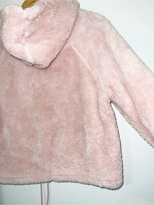 H&M Light Pink Fuzzy Kids Hooded Jacket - Image 10
