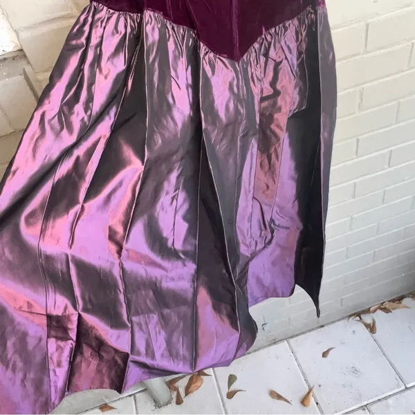 Vintage Jessica McClintock Homecoming Dress Off Shoulder Velvet Taffeta 8 - Image 8