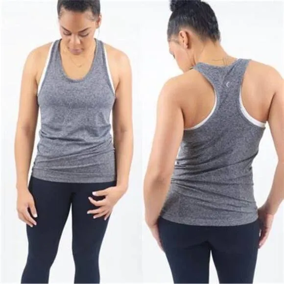 Zyia Active Gray Fog Copper Charged Racerback Tank, EUC, Size Medium - Image 2