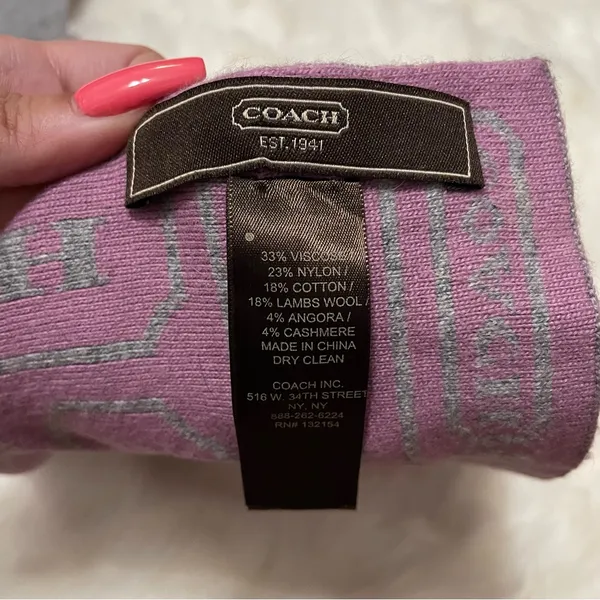 Coach Signature Logo Monogram Statement Scarf Y2K Nostalgia Winter Cozy - Image 5