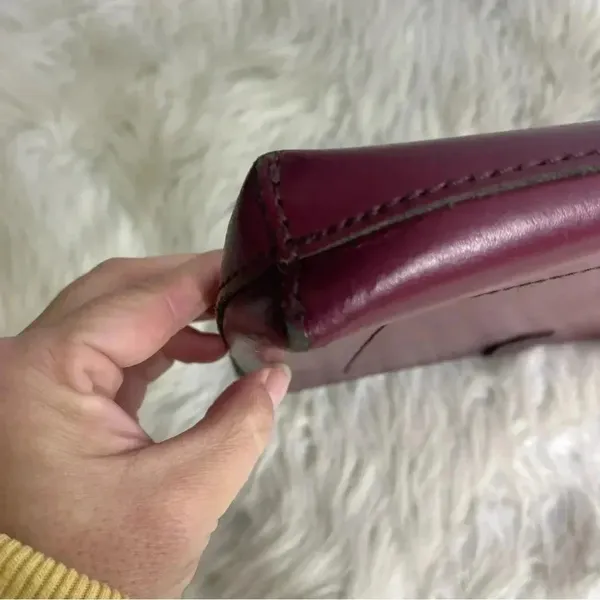 J. Crew Burgundy Leather Crossbody Purse - Image 8
