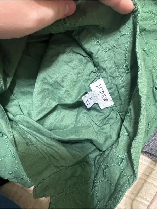 J.Crew green eyelet cotton mini shirtdress - Image 7