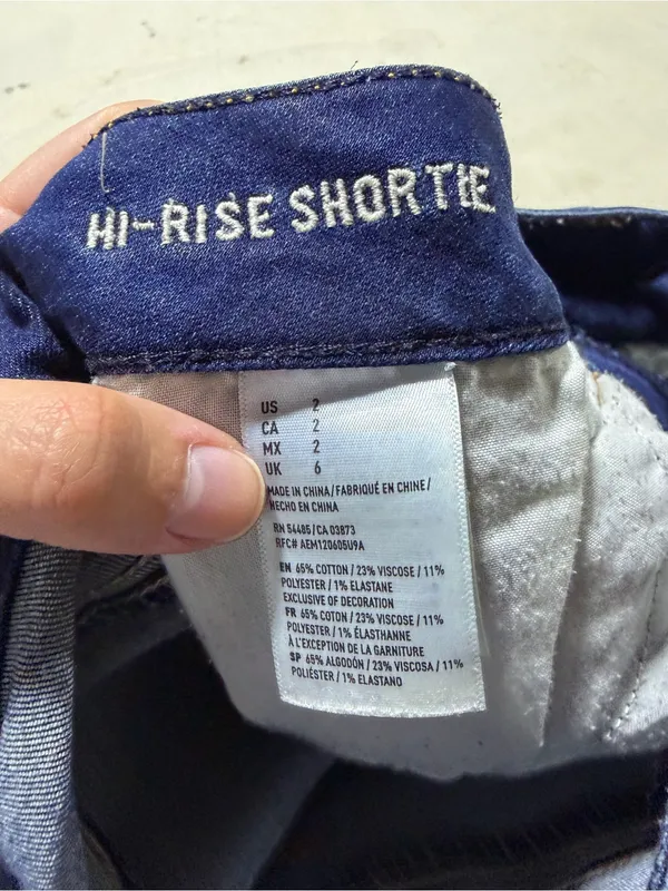American Eagle Outfitters super stretch hi-rise shortie 2 denim jean shorts - Image 8
