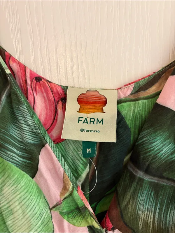 FARM Rio Pink Palms Mini Wrap Dress medium - Image 4