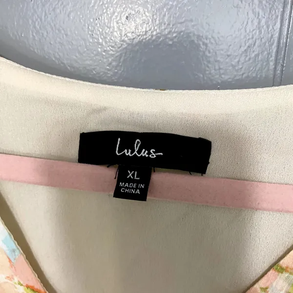 Lulus Spring Vibes White Floral Print Cutout Long Sleeve Peplum Top XL - Image 5