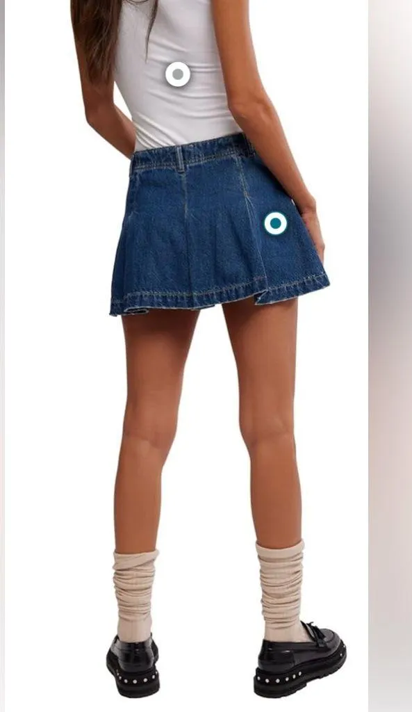 NWT we the free people Madison Ave denim mini skirt sz 31 wandering eyes 29 30 - Image 4