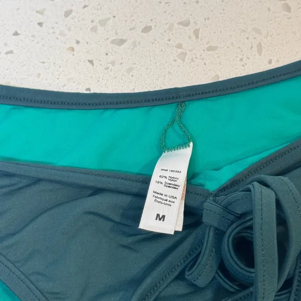 KYA‎ Swim Womens Dark Teal Tie Front Bikini Bottoms Size Medium M Made in USA - Image 4