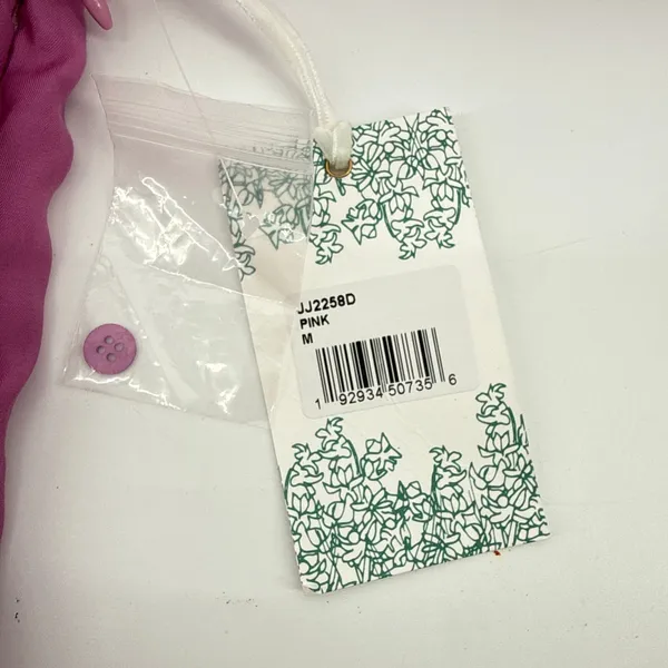 Hyacinth House Tuckernuck‎ NWT Amie Mini Dress Pink Magenta Pleated Bib Size M - Image 4