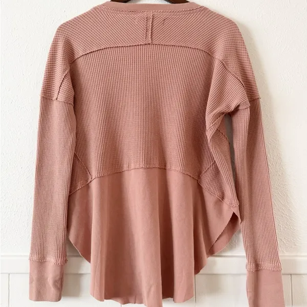 Free People We The Free Ottoman Slouchy Tunic Thermal Top Dusty Pink XS NWT - Image 4