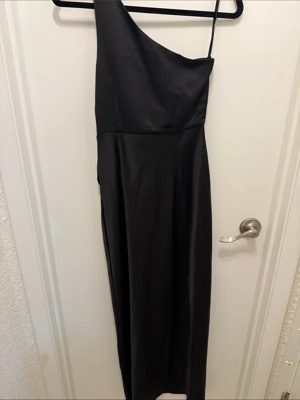 BHLDN Scottie One-Shoulder Side-Slit Stretch Satin Maxi Dress - Image 5