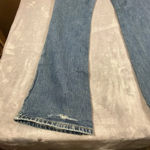 American Eagle‎ Womens Original Boot Jeans Size 4 Distressed 90's Festival Rodeo - Image 4