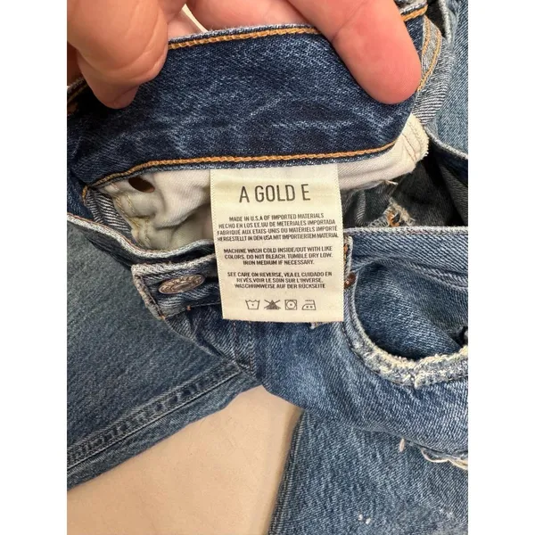 AGOLDE Jeans Jaime High Rise Classic Skinny Distressed Button Fly Size 28 - Image 10