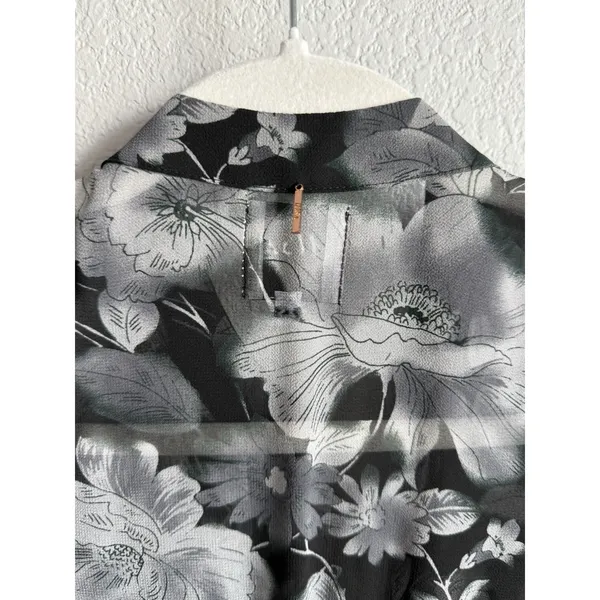 MISA Los Angeles Agnese Ruffle Tiered Midi Dress Chiffon Black Floral Boho XS - Image 12