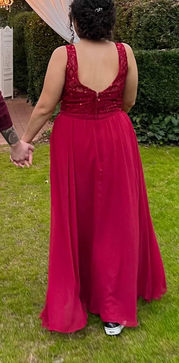 Kennedy Blue Burgundy Bridesmaid Dress - Image 3