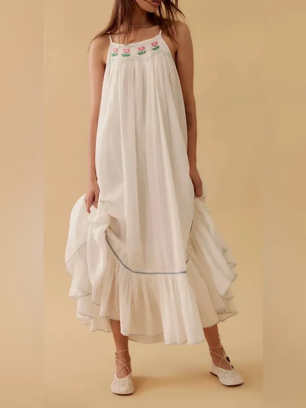 NEW FREE PEOPLE Tip Toeing Tulip Dress whisper white Sz S - Image 2