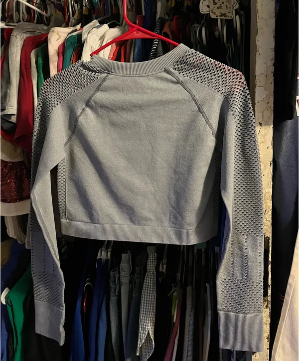 long sleeve crop athletic top Gray Size M - Image 2