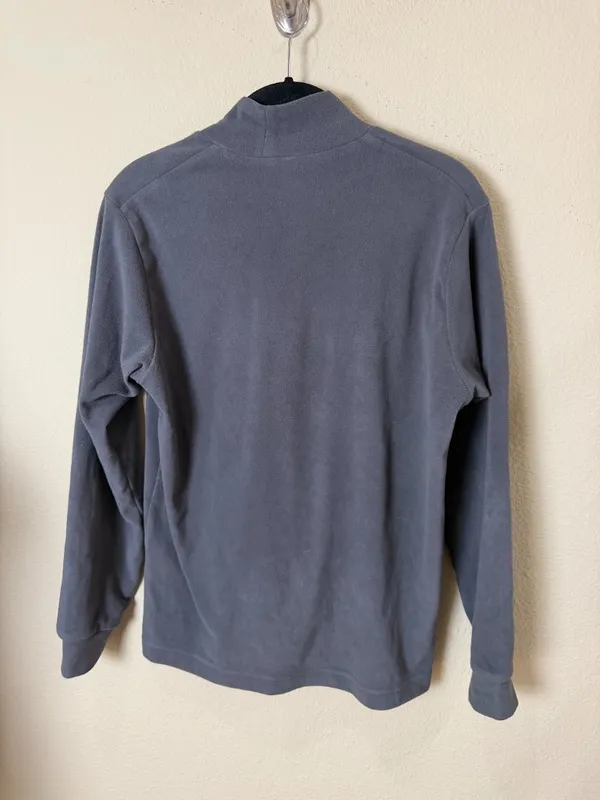 UNIQLO Grey Micro Fleece Mock Neck Athletic Long Sleep Top Size Small - Image 4