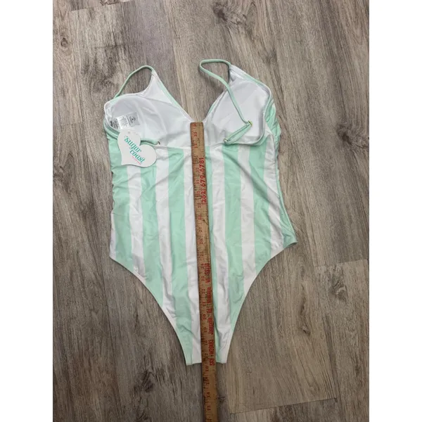 Sugar Coast by Lollis‎ Swim Flamingo Striped One Piece Swimsuit Women Size Small - Image 6