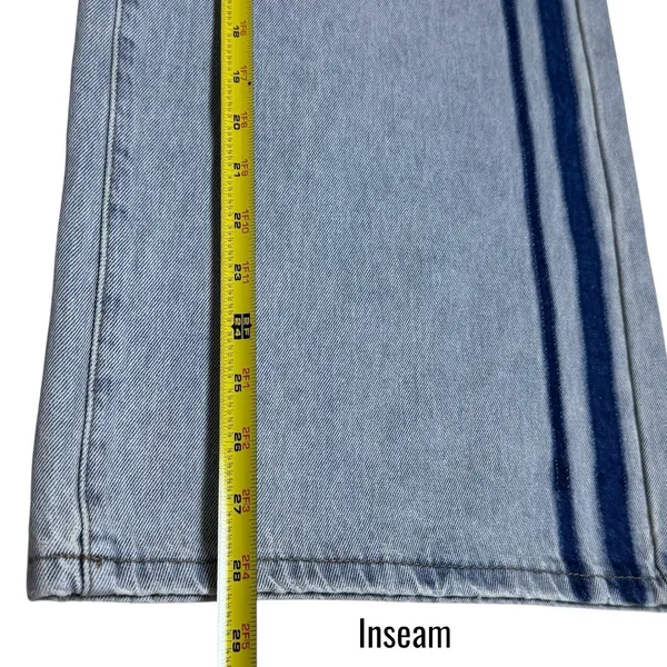 NEW Edikted Side Stripe Low Rise Wide Leg Washed Jeans Capsule Skater Grunge‎ S - Image 12