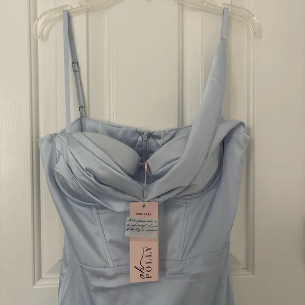 Oh Polly ! Light Blue Silk Corset Dress - Image 3
