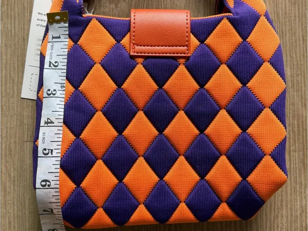 Purple & Orange Checker Tote‎ Bag - Image 3